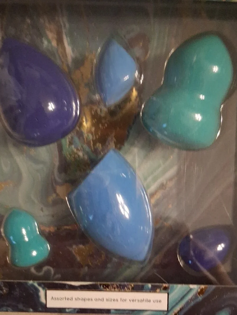 Lifestyle Products Trubeauty Blue And Teal Makeup Blenders Sponge Set Of 6 NIB